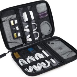 BAGSMART Large Electronic Organizer Travel Case for Tech Accessories, Black
